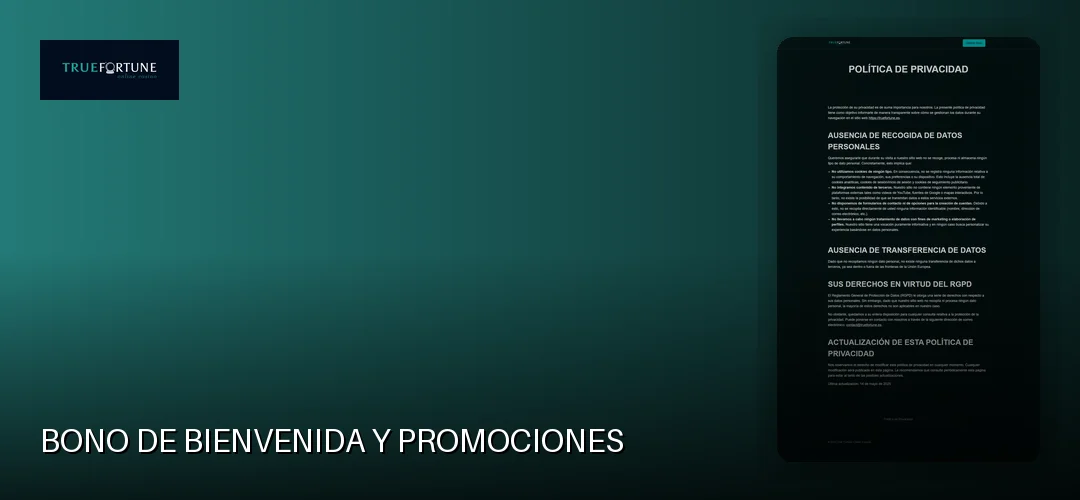 Bono de bienvenida y promociones