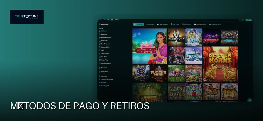Métodos de pago y retiros